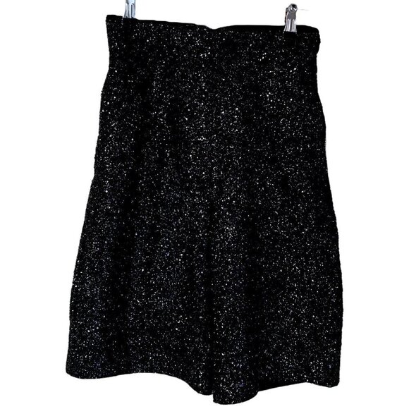 EXPRESS Sequin Shorts Size 00 Womens Black Sequin High Waisted Bermuda - Picture 1 of 11